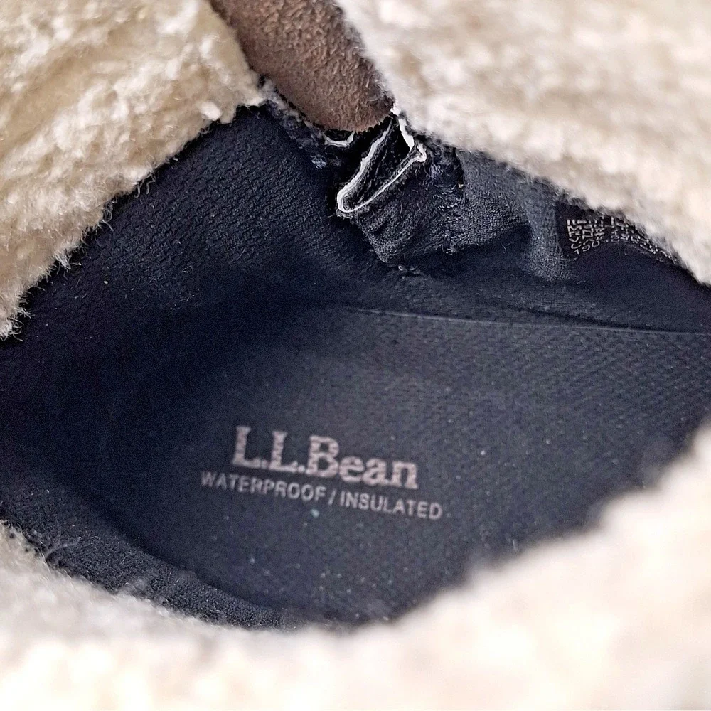 L.L.‎ Bean Womens 11 M Vista Mid Boots Gray Brown Thinsulate Waterproof Fleece